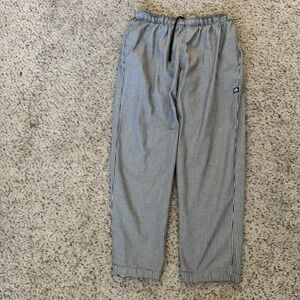 ChefWorks Chef Pants XL Black White Check Elastic Waist Drawstring Kitchen